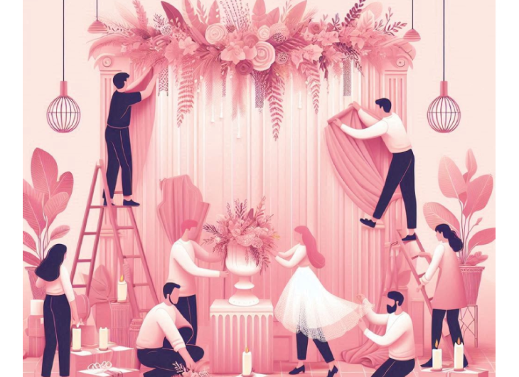 Installer et démonter la décoration d'un mariage chez ECLOSIONFLORALE